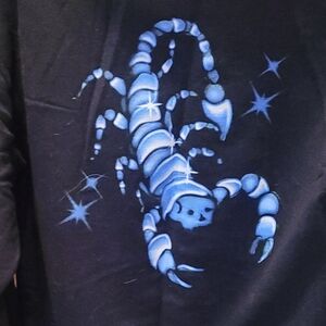 Tovelo Concert Black Hoodie with Blue Scorpion